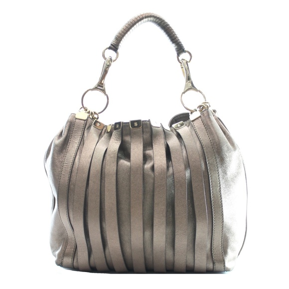 Versace Handbags - VERSACE BRONZE LEATHER SATCHEL